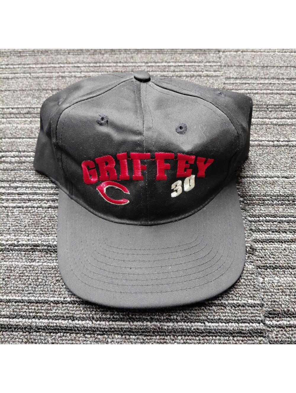 Ken Griffey Jr Cincinnati Reds Snapback Hat Cap Vintage MLB Baseball Black